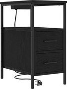 vidaXL Dulap de noapte Stejar Negru 30 x 48 x 61 cm Lemn compozit