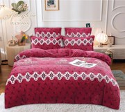 Set Lenjerie De Pat Cocolino 6 Piese Pat 2 Persoane - Rosu