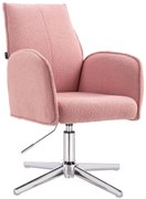 HR280CROSS Scaun Roz Pudra Boucle cu Bază Cromata