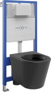 Mexen set WC încastrat cadru Fenix Slim cu vas WC Rico, negru mat - 6103372XX85