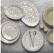 Set de veselă din porțelan, 29 piese, maro/verde