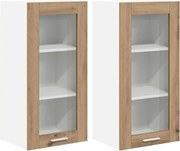 vidaXL Dulap suspendat cu ușă 2 pcs Stejar Artizanal 40 x 31 x 80 cm