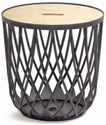 Cos universal cu capac din lemn, 20 l, lemn natural / antracit