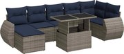 vidaXL Set canapele grădină cu perne 8 piese gri poliratan/lemn acacia