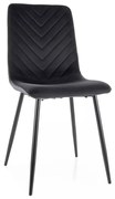 Scaun de bucătărie Freville Velvet, negru