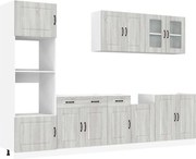 vidaXL Set de dulapuri de bucătărie 7 piese „Kalmar” lemn Sonoma gri