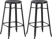 vidaXL Scaune de bar, 2 buc., negru, oțel