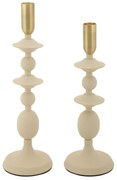 Mauro Ferretti Set Suport Lumanare Gemini Crem 2 Bucăți Cm Ø10X29-10X31 | Aosom Romania
