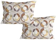 Set de 2 huse decorative de perna din microfibra CIRELLO 50x70 cm, maro-gri