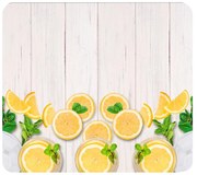 Protecție pentru peretele de la aragaz din sticlă temperată 50x56 cm Lemons – Wenko