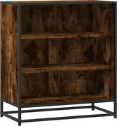 vidaXL Dulap, stejar fumuriu, 68x35x76 cm, lemn prelucrat și metal
