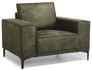 Fotoliu verde cu tapițerie din imitație de piele Copenhagen – Scandic