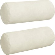 vidaXL Perne Bolster 2 pcs Crem Ø 15 x 40 cm Țesătură din corduroy