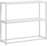 HOMCOM Masă Consolă de Intrare Subțire cu Partea Superioară Deschisă, Dulap Consolă din Oțel și PAL, 100x30x87 cm, Alb | Aosom Romania