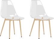 vidaXL Scaune de bucătărie, 2 buc., transparent, PET