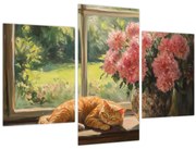 Tablou - Pisică la fereastră (90x60 cm)