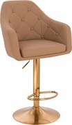 HR831W Scaun Caramel Piele Ecologica Premium Soft cu Bază Aurie