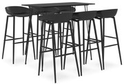 vidaXL Set mobilier de bar, 7 piese, negru