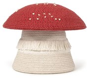 Coș de jucării pentru copii roșu-crem din material textil ø 38x33 cm Big Mushroom – Lorena Canals