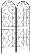 Outsunny Suport pentru plante cățărătoare cu model lot de 2 treic de grădină pentru vițe flori legume metal 50 x 150 cm negru | Aosom Romania
