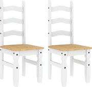 vidaXL Scaune de bucătărie Corona 2buc. alb 42x47x107cm lemn masiv pin