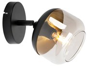 Spotlight de design negru cu auriu și sticlă fumurie - Kyan