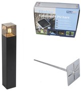 Lampa de exterior in picioare neagra 50 cm IP44 cu efect de sticla fumurie - Danemarca