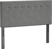 HOMCOM Tăblie reglabilă în 3 trepte tăblie de pat cu picioare din metal aspect catifelat pentru dormitor 140x10x106/116/126 cm Gri | Aosom Romania