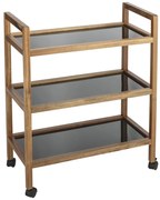 Etajeră de baie neagră/în culoare naturală din lemn de acacia 65x76,5 cm Fondi – Wenko