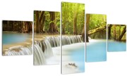 Tablou cu cascada Huai Mae Kamin în pădure (125x70 cm), în 40 de alte dimensiuni noi