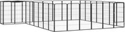 vidaXL Țarc câini 30 panouri negru 50x100 cm oțel vopsit electrostatic