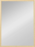 HOMCOM Oglindă de perete dreptunghiulară 80 x 60 cm, ramă din lemn natural, ideală pentru baie, living sau dormitor | Aosom Romania