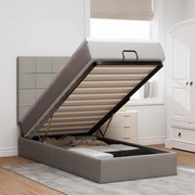 vidaXL Cadru de pat otoman cu saltea Taupe 100x200cm Material
