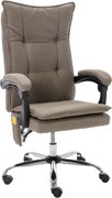 vidaXL Scaun de birou cu masaj, gri taupe, material textil