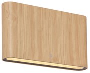 Lampă scandinavă de perete pentru exterior cu imprimeu de lemn 17,5 cm, inclusiv LED IP65 - Batt