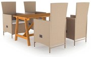 vidaXL Set mobilier de grădină, 5 piese, bej