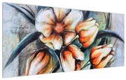 Tablou cu flori (120x50 cm), în 40 de alte dimensiuni noi