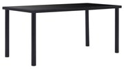 vidaXL Masă de bucătărie, negru, 160 x 80 x 75 cm, sticlă securizată