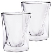 Set 2 pahare Antony, pentru whisky, pereti dubli, sticla borosilicata, 300 ml, 9.5x11 cm