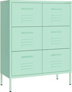 vidaXL Dulap cu sertare, verde mentă, 80x35x101,5 cm, oțel