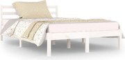 vidaXL Cadru de pat, alb, 120x200 cm, lemn masiv de pin