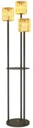Outsunny Lampă de Exterior cu 3 Lumini, Raft Central și Bază Rotundă, Ø37x144 cm, Negru | Aosom Romania