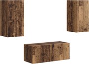 vidaXL Set comodă TV Pe perete 2 pcs Lemn vechi Lemn compozit