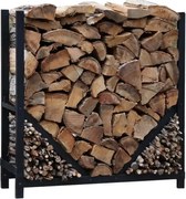 Suport lemne semineu din metal,homs negru,80x30x80 cm