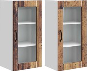 vidaXL Dulap de bucătărie cu raft 2 pcs Lemn vechi 40 x 31 x 80 cm