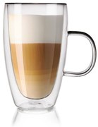 Orion Cană de sticlă cu pereți dubli, 430 ml, L