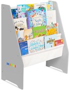 Raft de Carti pentru Copii Suporto, Organizator cu etajere din textil, pentru depozitare jucarii, carti si caiete. Mobilier din Lemn MDF, 71.5 x 62 x