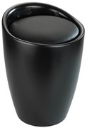 Coș de rufe cu scaun CANDY, negru mat, 2in1, WENKO