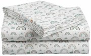 Cearsaf din bumbac pentru patutul de copii RAINUBI alb 110x160 cm