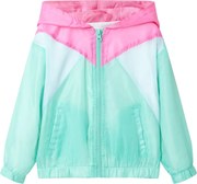 vidaXL Jachetă pentru copii cu glugă și fermoar, multicolor, 128